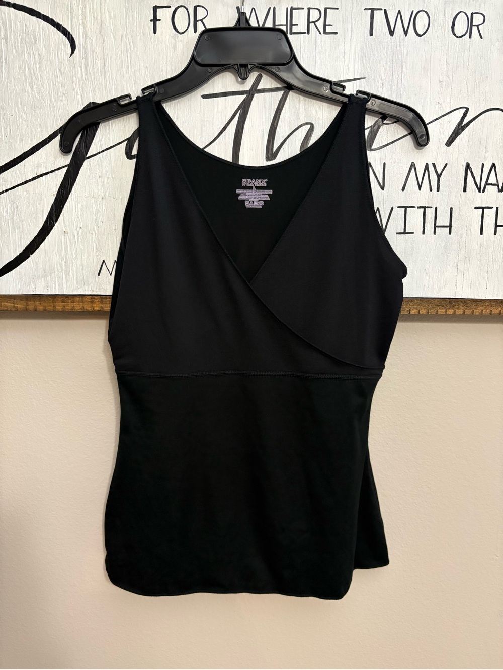SPANX Black V-Neck Shaping Tank Large